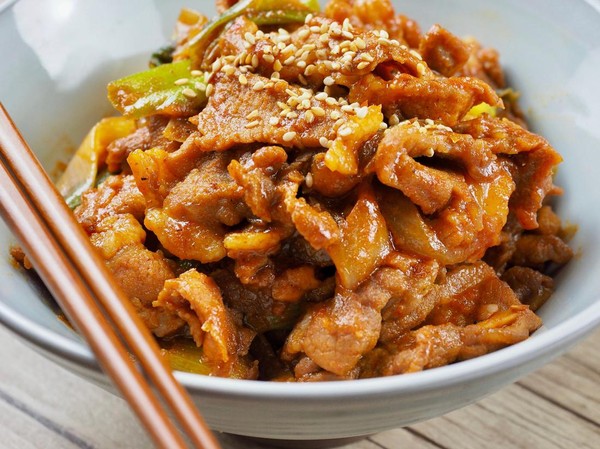 daging babi panggang bulgogi pedas iris